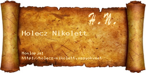Holecz Nikolett névjegykártya